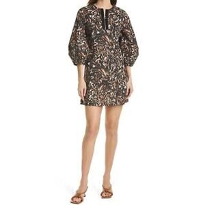 Ted Baker London Holiiy Dress Size S Urban Print Balloon Sleeve Stretch Cotton